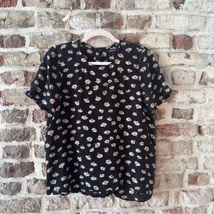 Madewell Black Floral Blouse